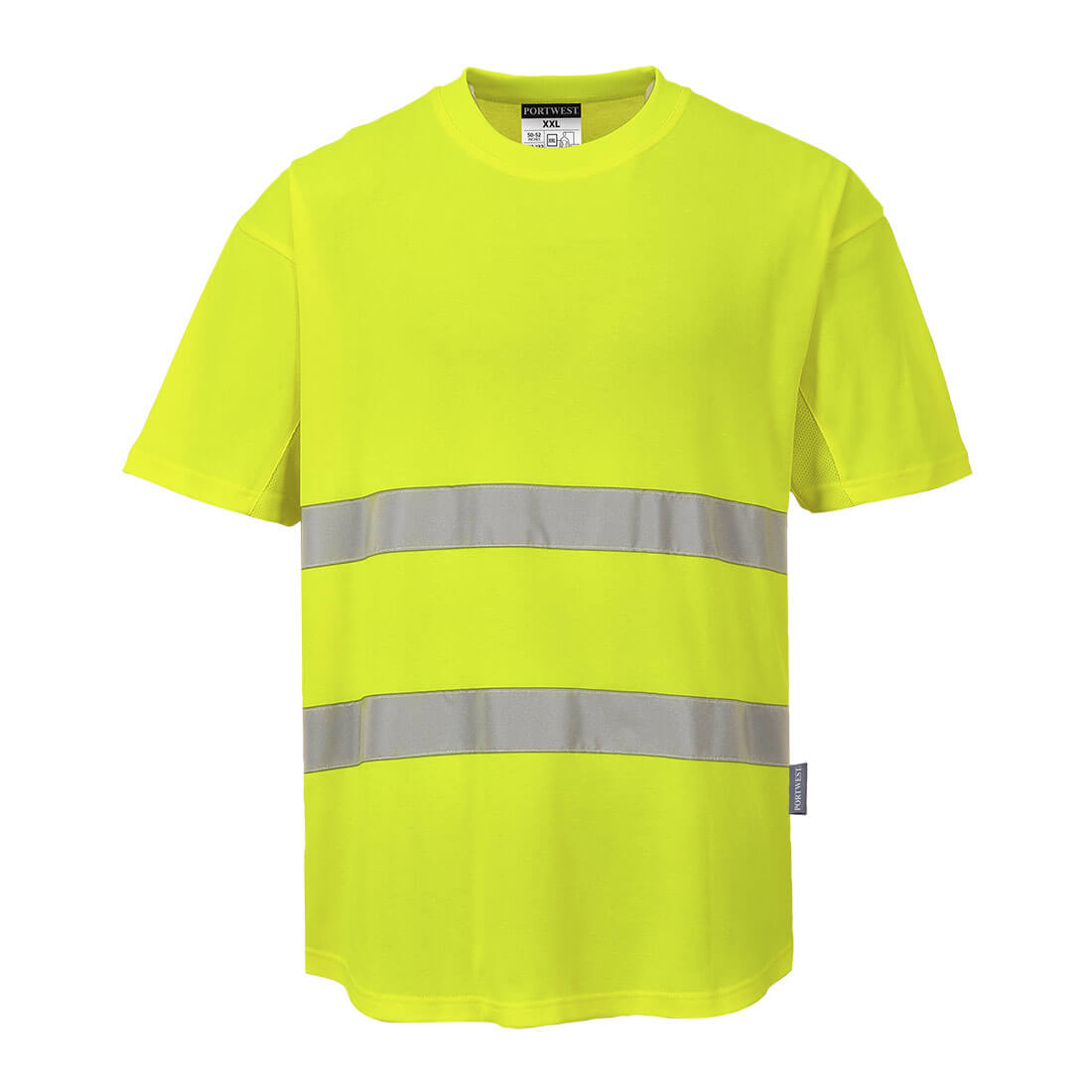 Hi-Vis Cotton Comfort T-Shirt mit Mesheinsatz kurzarm