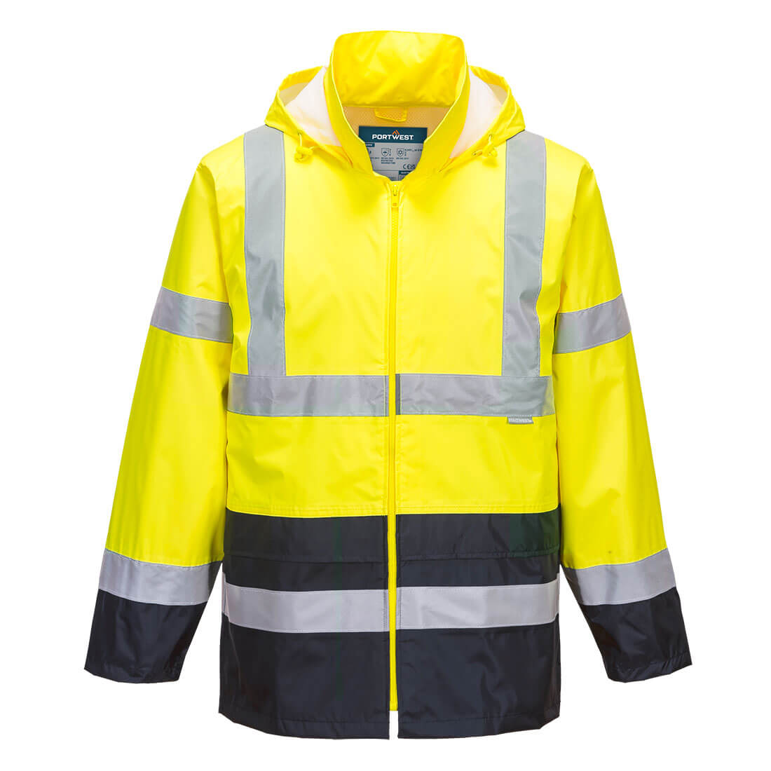 Hi-Vis Klassische Kontrast Regenjacke