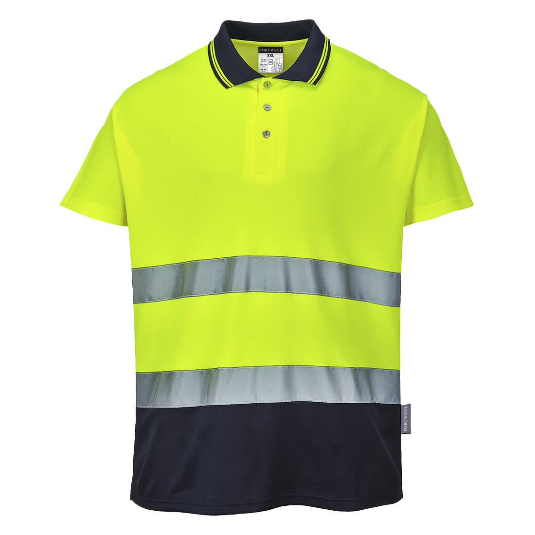 Hi-Vis Cotton Comfort Kontrast Poloshirt kurzarm
